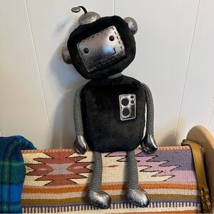 Jellycat Big Jellybot 20” Plush Toy Robot Rare Retired Stuffed Black Silver Cute